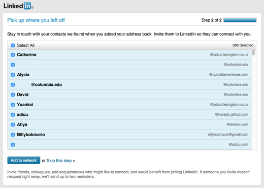 Spam de contacts Spam de contacts